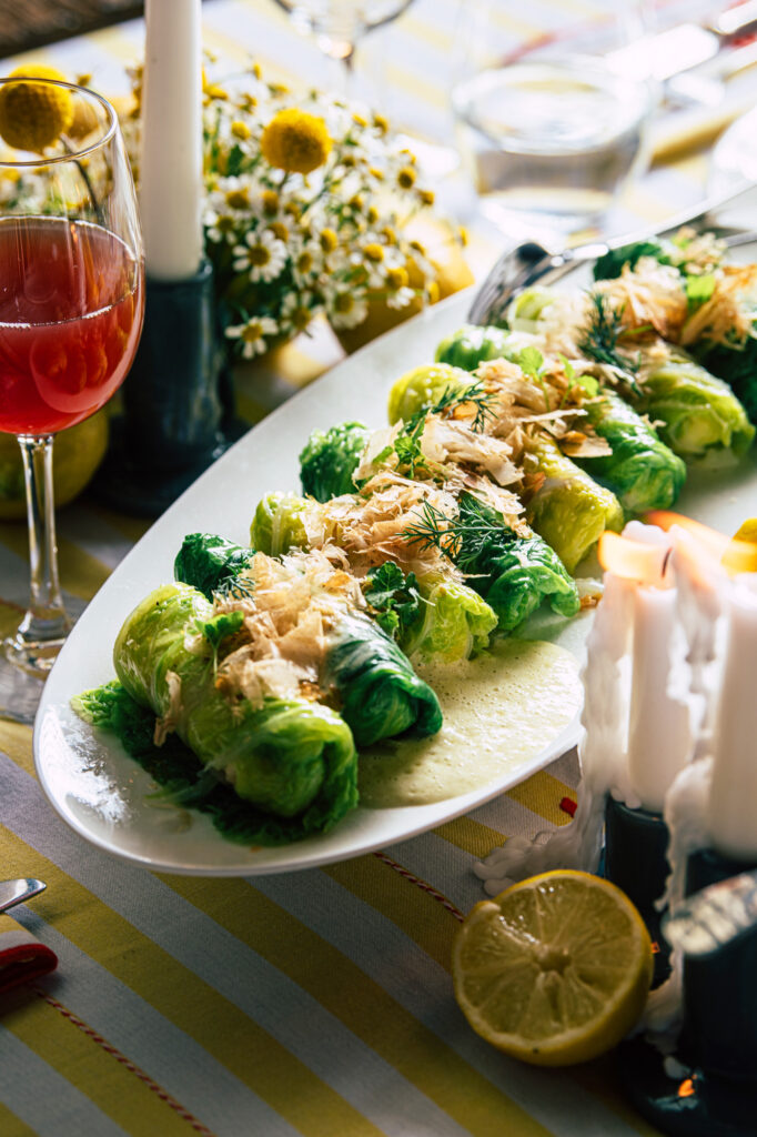 KTCHN asian rolls cabbage butter sauce